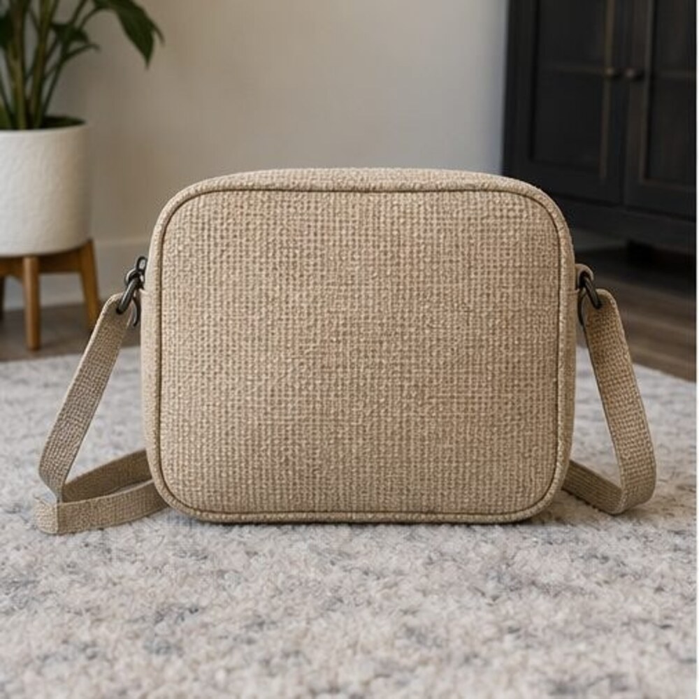 Sand Woven Crossbody Bag